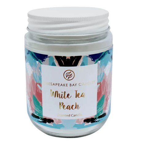 The white tea peach candle is sure to keep anyone's home smelling fresh
